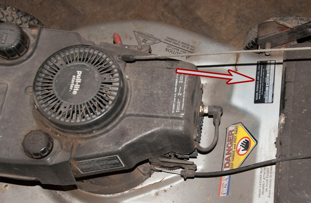 Craftsman push mower model and serial number location