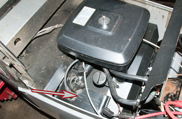 Briggs & Stratton Model, Type and Code Location on a Craftsman Tractor
