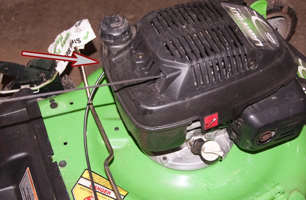 Honda engine Model and Serial number location on a Lawn-Boy Push Mower