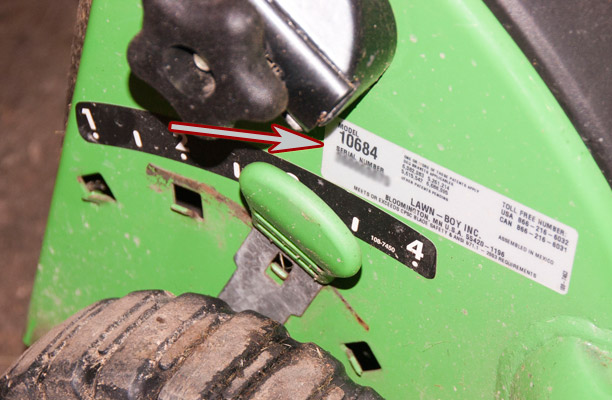 Lawn-Boy Push Mower model and serial number location