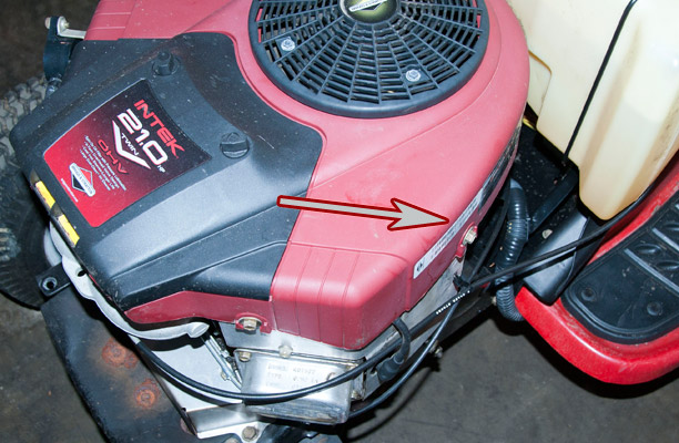 Briggs and Stratton Model, Type and Code Location on a Troy-Bilt Riding Mower