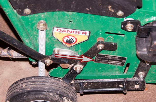 Ryan Walk Behind Aerator Model and Serial Number Location