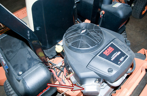 Briggs & Stratton Model, Type and Code Location on a Scag Freedom Z