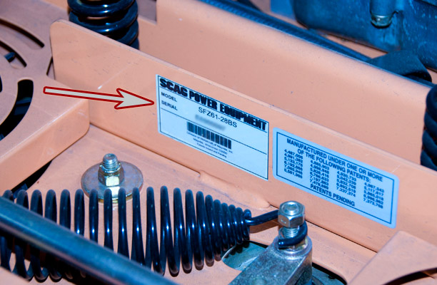 Scag Freedom Z Model and Serial Number Location