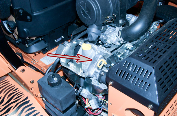 Briggs & Stratton Model, Type and Code Location on a Scag Turf Tiger Mower