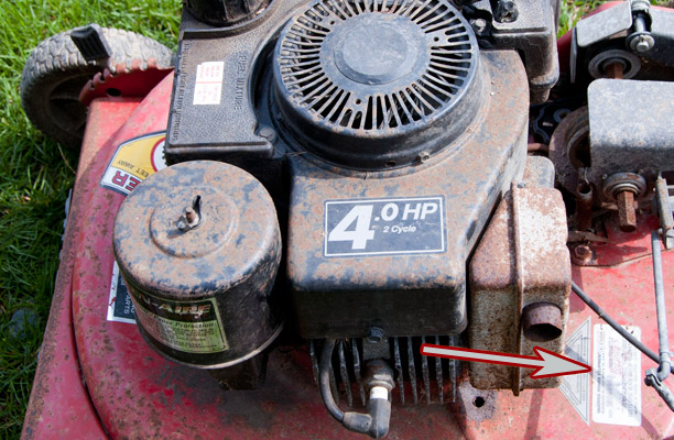 Snapper Push Mower Model and Serial Number Location