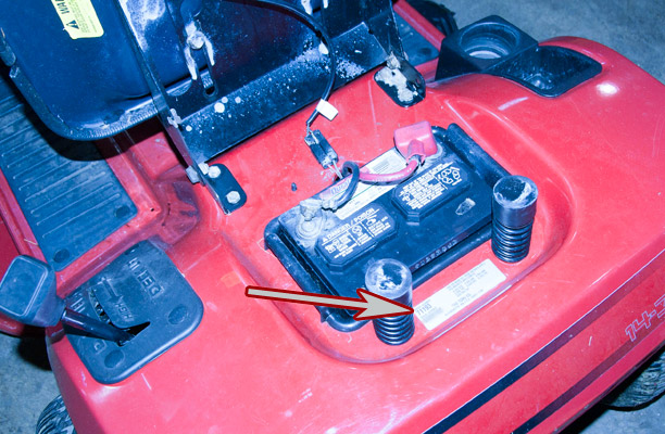 Wheel Horse Model and Serial Number Location on a 14-38HXL Riding Mower