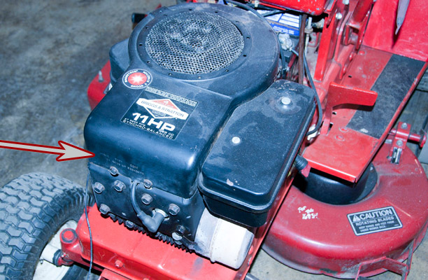 Briggs & Stratton Model, Type and Code Location on a Wheel Horse Riding Mower