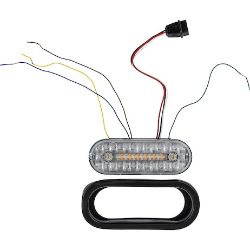 Buyers Products 5626412 6 Inch Combination LED Stop/Turn/Tail, Backup, and Strobe Light with 17 LEDs, Amber/Clear, Not Heated - BUY 5626412
