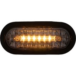 Buyers Products 5626412 6 Inch Combination LED Stop/Turn/Tail, Backup, and Strobe Light with 17 LEDs, Amber/Clear, Not Heated - BUY 5626412