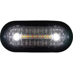Buyers Products 5626412 6 Inch Combination LED Stop/Turn/Tail, Backup, and Strobe Light with 17 LEDs, Amber/Clear, Not Heated - BUY 5626412
