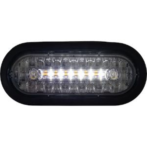 Buyers Products 5626413 6 Inch Combination LED Stop/Turn/Tail, Backup, and Strobe Light with 17 LEDs, Amber/Clear, Heated 