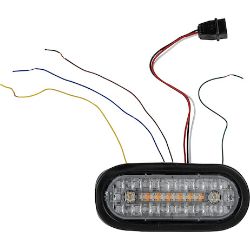 Buyers Products 5626413 6 Inch Combination LED Stop/Turn/Tail, Backup, and Strobe Light with 17 LEDs, Amber/Clear, Heated - BUY 5626413