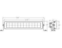 Buyers Products 1492261 14" Edgeless Ultra Bright Dual Row Spot-Flood LED Light Bar - BUY 1492261