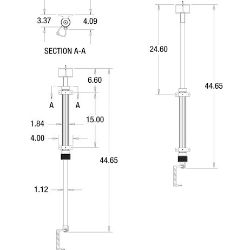 Buyers Products 1494361 43"-61" Aluminum Push-Up Light Pole w/ 360° Rotation - BUY 1494361