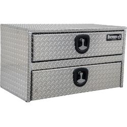 Buyers Products 1712200 20" x 18" x 24" Diamond Tread Aluminum 3-Point Latch Underbody Toolbox with Drawer 