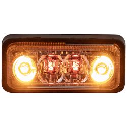 Buyers Products 5622011 2 Inch Rectangular Combination Marker-Strobe Light - Red/Amber - BUY 5622011