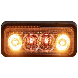 Buyers Products 5622011 2 Inch Rectangular Combination Marker-Strobe Light - Red/Amber 