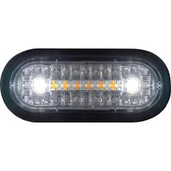 Buyers Products 5626415 6 Inch Combination LED Stop/Turn/Tail, Backup, and Strobe Light with 17 LEDs, Amber/Green, Heated - BUY 5626415