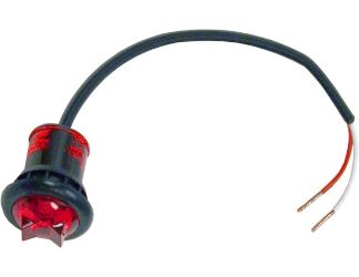 Buyers Products 5627512 .75 Inch Round Marker Clearance Lights - 1 Led Red W/ Stripped Leads 