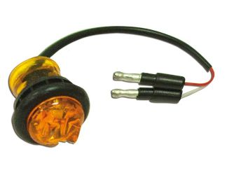 Buyers Products 5627522 .75 Inch Round Marker Clearance Lights - 1 Led Amber W/ Stripped Leads 