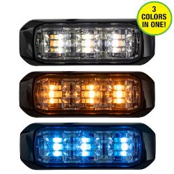 Buyers Products 8890928 3-1/2 Inch Wide Angle Tri-Color LED Strobe Light, Amber/Blue/Clear - BUY 8890928