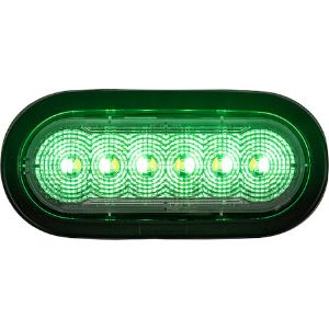Buyers Products SL60AG 6 Inch LED Oval Strobe Light with 12 LEDs, Amber/Green, Not Heated 