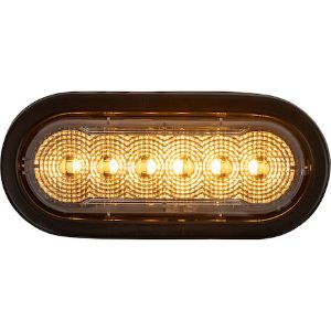 Buyers Products SL61AC 6 Inch LED Oval Strobe Light with 12 LEDs, Amber/Clear, Heated 