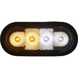 Buyers Products SL62AC 6 Inch LED Oval Strobe Light With Amber/Clear LEDs And Clear Lens 