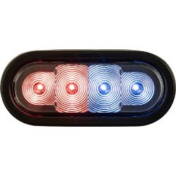 Buyers Products SL62RB 6" LED Oval Strobe Light w/ Red/Blue LEDs and Clear Lens 