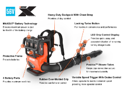 ECHO DPB-5900TBT 56V Backpack Blower Bare Tool - ECH DPB-5900TBT