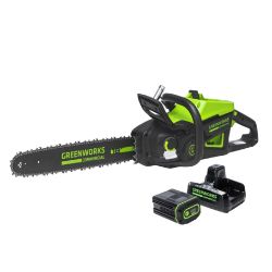 Greenworks Commercial 82CS27-4DP 82V 18" 2.7kW Chainsaw Kit with 4Ah Battery and Dual Port Charger 