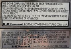 Kawasaki FD791D-S00S 791cc 1-1/8" x 3-15/16" 26hp Liquid Cooled Engine w/ Muffler - KAW FD791D-SS00S