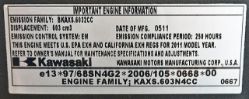 Kawasaki FR541V-S00S 541cc 1" x 3-5/32" 15hp Standard Residential Engine without Muffler - KAW FR541V-FS00S