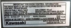 Kawasaki FR651V-S00S 651cc 1" x 3-5/32" 21.5hp Engine without Muffler - KAW FR651V-LS00S