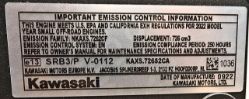 Kawasaki FR691V-S00S 691cc 1" x 3-5/32" 23hp Residential Engine without Muffler - KAW FR691V-LS00S
