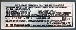 Kawasaki FX600V-S02S 600cc 1-1/8" x 4-9/32" 19hp Engine w/ Canister Air Filter - KAW FX600V-HS02S