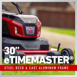 Toro 21491T 30" eTimeMaster 60V Battery Personal Pace Mower w/ LEDs (Bare Tool) - TOR 21491T