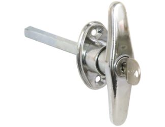 Buyers Products B2392L Chrome Plated "T" Type Locking Door Handle - 3-7/8" L Handle - CL001 Key 