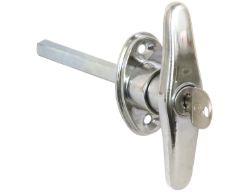 Buyers Products B2392L Chrome Plated "T" Type Locking Door Handle - 3-7/8" L Handle - CL001 Key - BUY B2392L