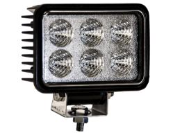 Buyers Products 1493218 6 LED Clear Rectangular Spot Light with White Housing - BUY 1493218
