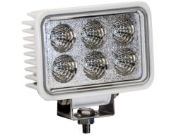 Buyers Products 1493218 6 LED Clear Rectangular Spot Light with White Housing - BUY 1493218