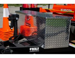Buyers Products 1701385 15" X 49/37" X 18.5" Diamond Tread Aluminum Trailer Tongue Box - BUY 1701385