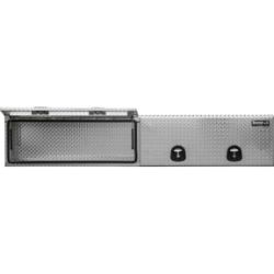Buyers Products 1701770 16" x 96" x 18" Diamond Tread Aluminum Topsider Truck Box w/ Flip-Up Doors - BUY 1701770