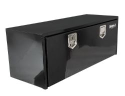 Buyers Products 1702110 18" x 18" x 48" Black Steel Underbody Drop Door Toolbox with 2 Rotary Paddle Latches - BUY 1702110