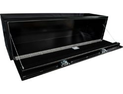 Buyers Products 1702317 18" x 18" x 66" Black Steel Underbody Drop Door Toolbox with 2 T-Handle Latches - BUY 1702317