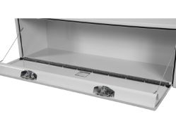 Buyers Products 1702415 18" x 18" x 60" White Steel Underbody Drop Door Toolbox with 2 T-Handle Latches - BUY 1702415