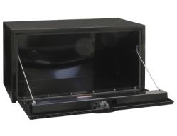 Buyers Products 1702505 18" x 18" x 36" Black Steel Underbody Aluminum Drop Door Toolbox with Die-Cast T-Handle Compression Latch - BUY 1702505