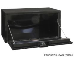 Buyers Products 1702500 18" x 18" x 24" Black Steel Underbody Aluminum Drop Door Toolbox with Die-Cast T-Handle Compression Latch - BUY 1702500
