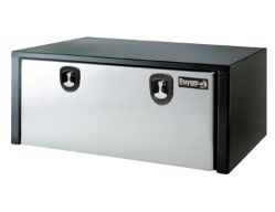 Buyers Products 1702710 18" x 18" x 48" Black Steel Underbody Toolbox with Stainless Steel Door - BUY 1702710